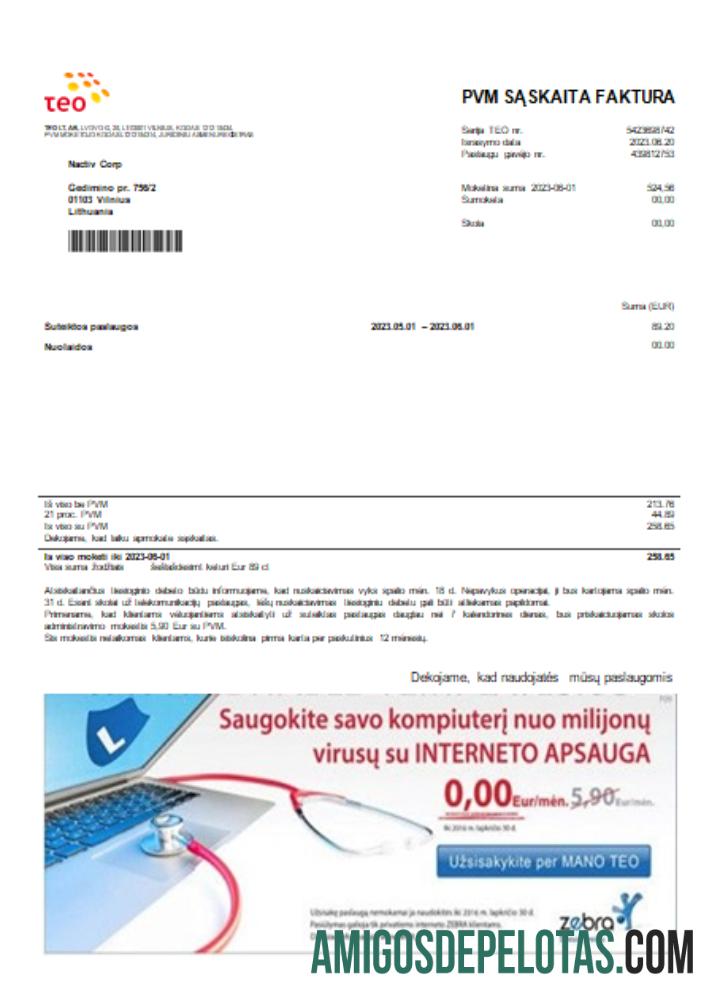 Projeto de lei comercial de serviços públicos Teo LT, SCR baixar para verificação